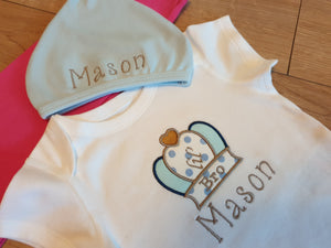 BIG Sister, LIL Bro matching Set with Personalisation And Crown Design