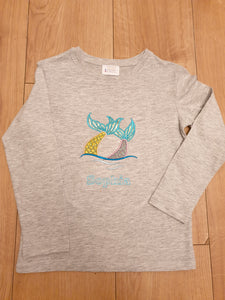 Beautiful Super Sparkly Diving Mermaid Long Sleeve Tee With Personalisation