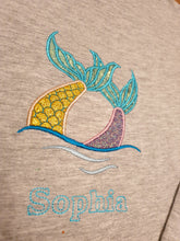 Load image into Gallery viewer, Beautiful Super Sparkly Diving Mermaid Long Sleeve Tee With Personalisation