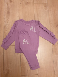 Cute Personalised Frilly Sleeved Initial Lounge Set