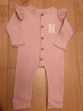 Load image into Gallery viewer, Single Letter With Name Ribbed Romper Suit With Matching Hair Bow