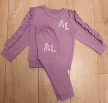 Load image into Gallery viewer, Cute Personalised Frilly Sleeved Initial Lounge Set