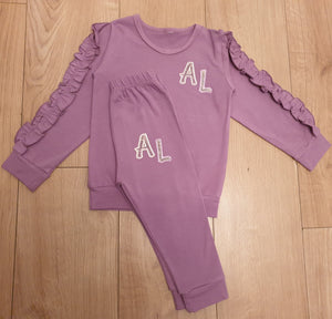 Cute Personalised Frilly Sleeved Initial Lounge Set