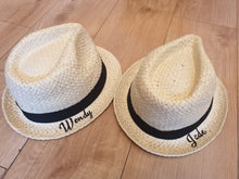 Load image into Gallery viewer, Gorgeous Adults Straw Festival Trilby with personalisation