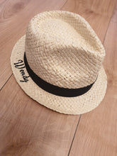 Load image into Gallery viewer, Gorgeous Adults Straw Festival Trilby with personalisation