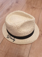 Load image into Gallery viewer, Gorgeous Adults Straw Festival Trilby with personalisation