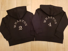 Load image into Gallery viewer, ⚽️⚽️ Football Shirt Style Personalised Zippie Hoodies with ages ⚽️⚽️