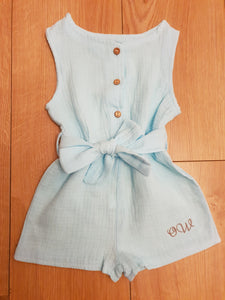 Super Cute Personalised Initial Button Up Playsuit With Bow Detailing 🎀