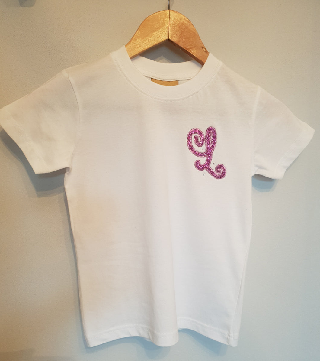 Gorgeous Single Initial Super Sparkly T-Shirt / Long Sleeve T-Shirt