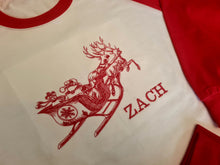 Load image into Gallery viewer, Traditional (kids) Santa and Sleigh Personalised Pyjamas