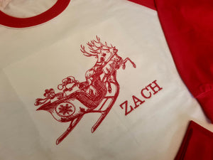 Traditional (kids) Santa and Sleigh Personalised Pyjamas