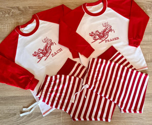 Traditional (kids) Santa and Sleigh Personalised Pyjamas