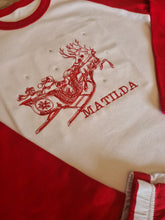 Load image into Gallery viewer, Traditional (kids) Santa and Sleigh Personalised Pyjamas