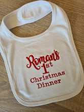 Load image into Gallery viewer, Personalised &quot;1st Christmas Dinner&quot; Bib