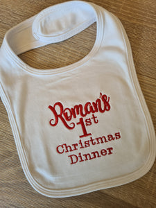 Personalised "1st Christmas Dinner" Bib