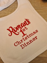 Load image into Gallery viewer, Personalised &quot;1st Christmas Dinner&quot; Bib