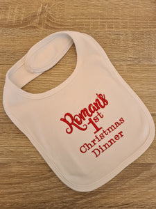 Personalised "1st Christmas Dinner" Bib