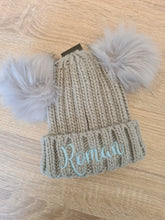 Load image into Gallery viewer, Personalised Double Pom Pom Hat