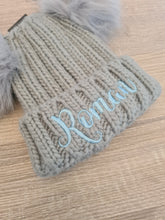 Load image into Gallery viewer, Personalised Double Pom Pom Hat