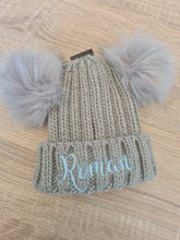 Load image into Gallery viewer, Personalised Double Pom Pom Hat