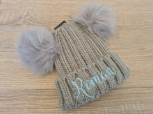 Load image into Gallery viewer, Personalised Double Pom Pom Hat