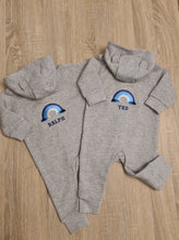 Load image into Gallery viewer, Gorgeous Personalised All Blue Rainbow With Fringe Detail Onsie