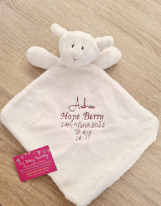 Personalised Birth Detail Baby Comfort Blanket