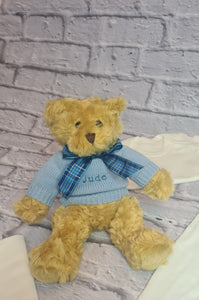 Duluxe Personalised New Baby Hamper 'Bear in shawl'