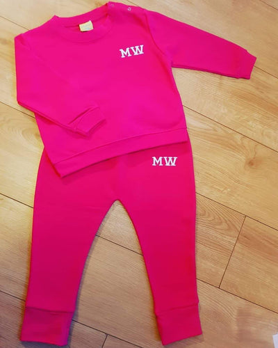 Baby / kids Personalised Initial Tracksuit - Hot Pink