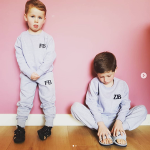 Baby / kids Personalised Initial Tracksuit - Grey