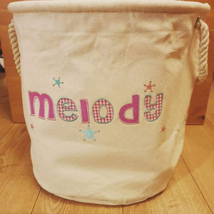 Personalised Canvas Storage Baskets - Medium