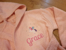 Load image into Gallery viewer, Personalised Dressing Gown and Unicorn Hot Water Bottle Set with Sparkles