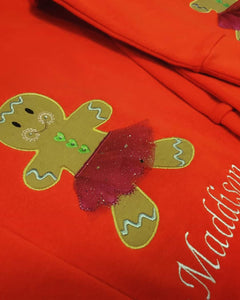 Gingerbread Girl (Tutu) / Gingerbread Boy Personalised Onsie (Front & Back)