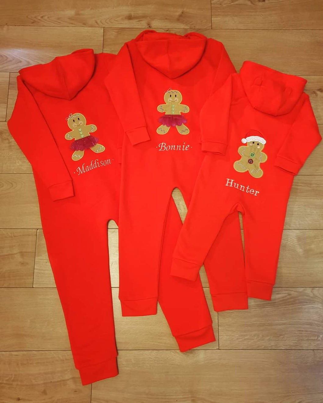 Gingerbread Girl (Tutu) / Gingerbread Boy Personalised Onsie (Front & Back)