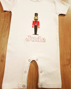 Cute Nutcracker Shorts Romper Suit With Personalisation