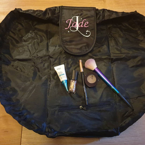 Quick Clear Up Drawstring Personalised Make Up Bag