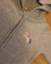 Load image into Gallery viewer, Cute Unicorn monogram personalised onsie (Multiple Colour Options)