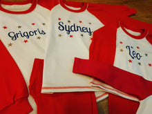 Load image into Gallery viewer, Family Christmas Pyjamas with name and star detailing. Range available from 0 to Adult XXL