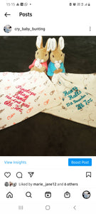 Gorgeous Flopsy Rabbit Personalised Keepsake Comfort Blanket